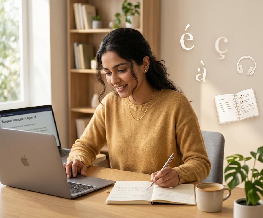 French exam preparation student